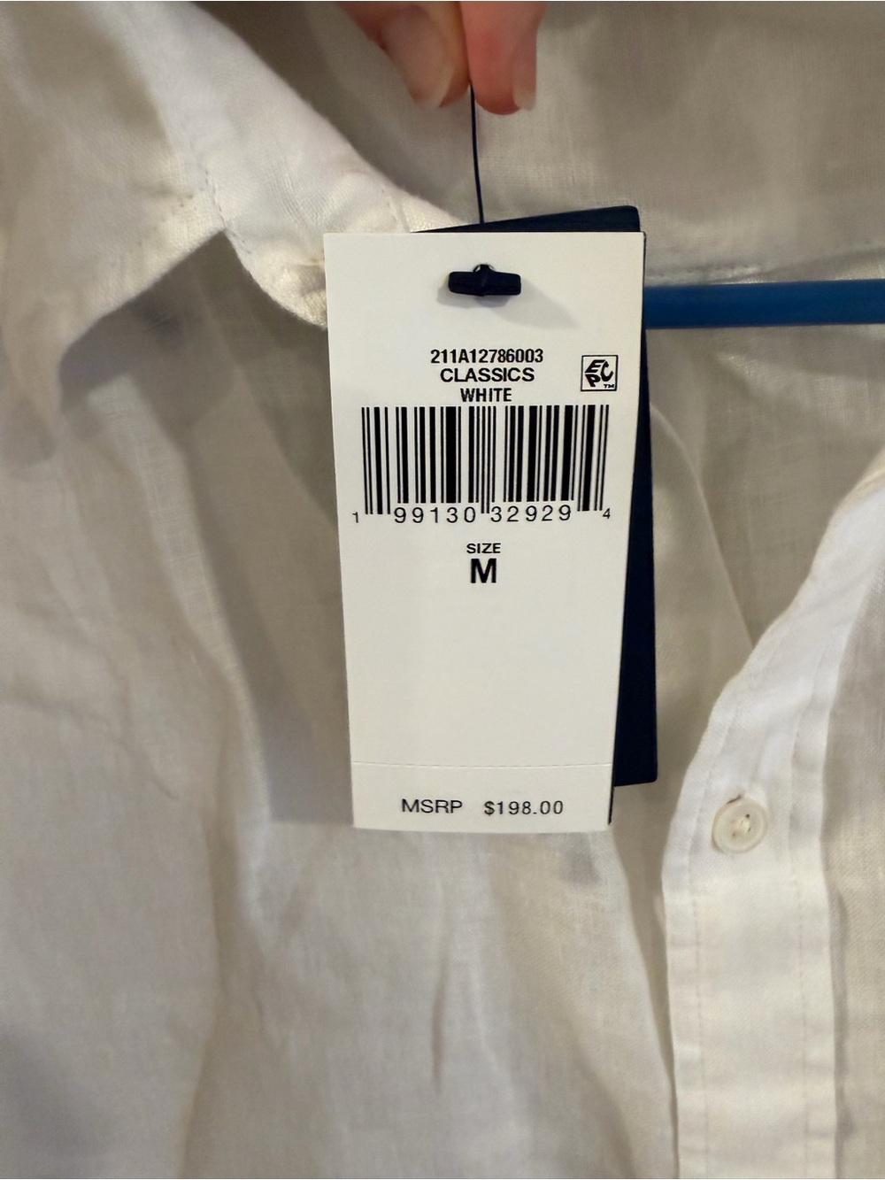 Polo Ralph Lauren White Linen Button-Down with Red Polo Logo - Picture 8 of 8